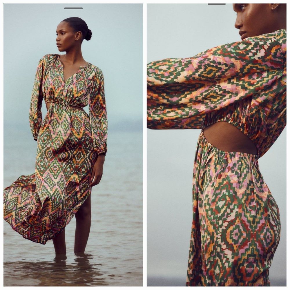 NWT Zara cut out  Boho midi Dress